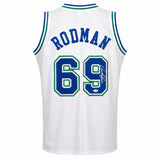 Dallas Mavericks Dennis Rodman Autographed White Jersey JSA QR Stock #267415