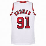 Chicago Bulls Dennis Rodman Autographed White Jersey Beckett BAS Witness Stock #267419