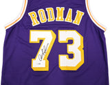 Los Angeles Lakers Dennis Rodman Autographed Purple Jersey JSA QR Stock #267417