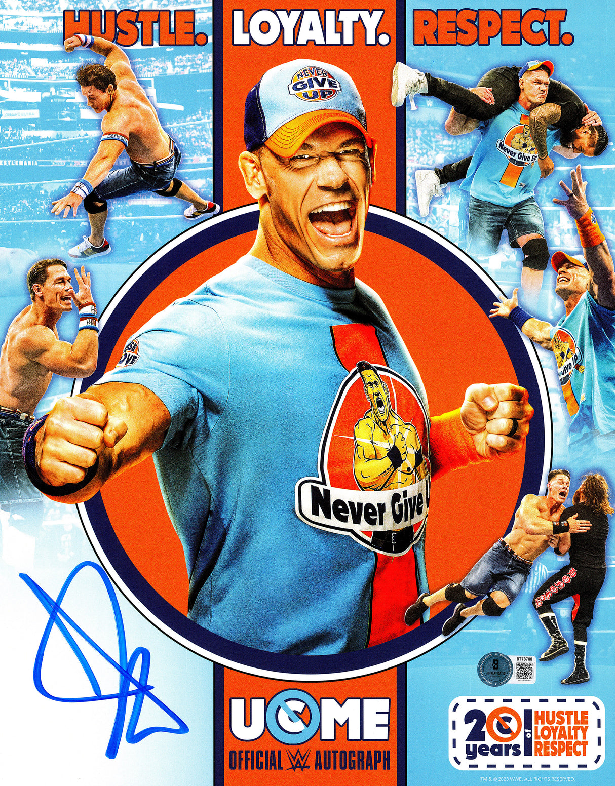 John Cena Autographed 11x14 Photo WWE 20 Years of Hustle. Loyalty. Respect. Beckett BAS QR Stock #267589