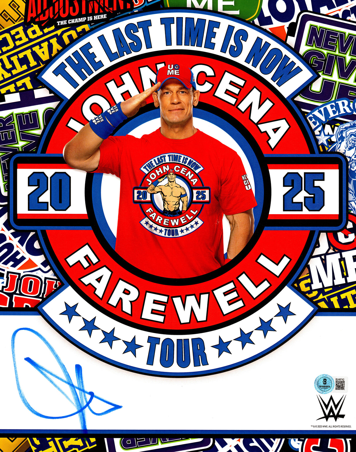 John Cena Autographed 11x14 Photo WWE 2025 Farewell Tour Beckett BAS QR Stock #267591