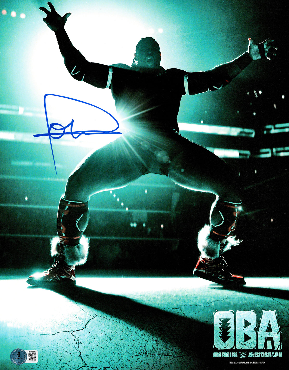 Oba Femi Autographed 11x14 Photo WWE Beckett BAS QR Stock #267592