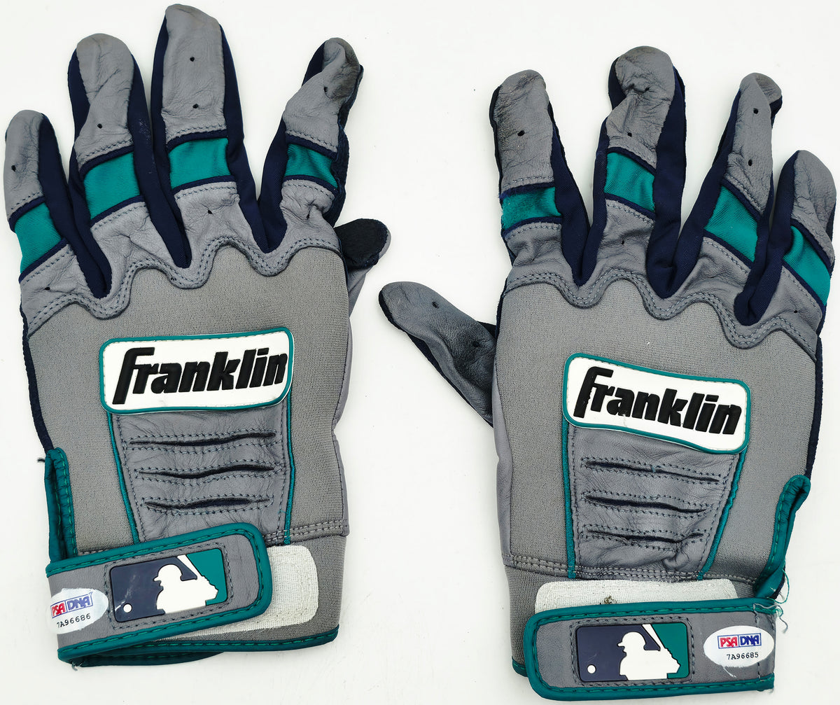 Robinson Cano Autographed Blue & Gray Franklin Game Used Batting Gloves Seattle Mariners PSA/DNA (Dual Signed) Stock #267640