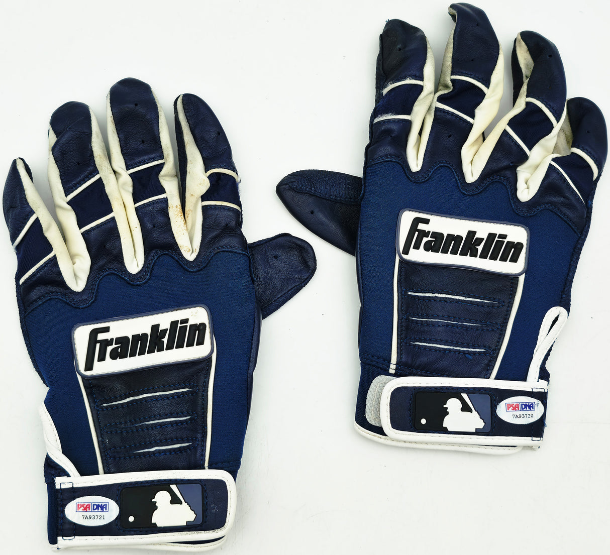 Robinson Cano Autographed Blue & White Franklin Game Used Batting Gloves Seattle Mariners PSA/DNA (Dual Signed) Stock #267641