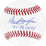 Dave Concepcion Autographed Official MLB Baseball Cincinnati Reds "75-76 WSC" Beckett BAS QR Stock #253168