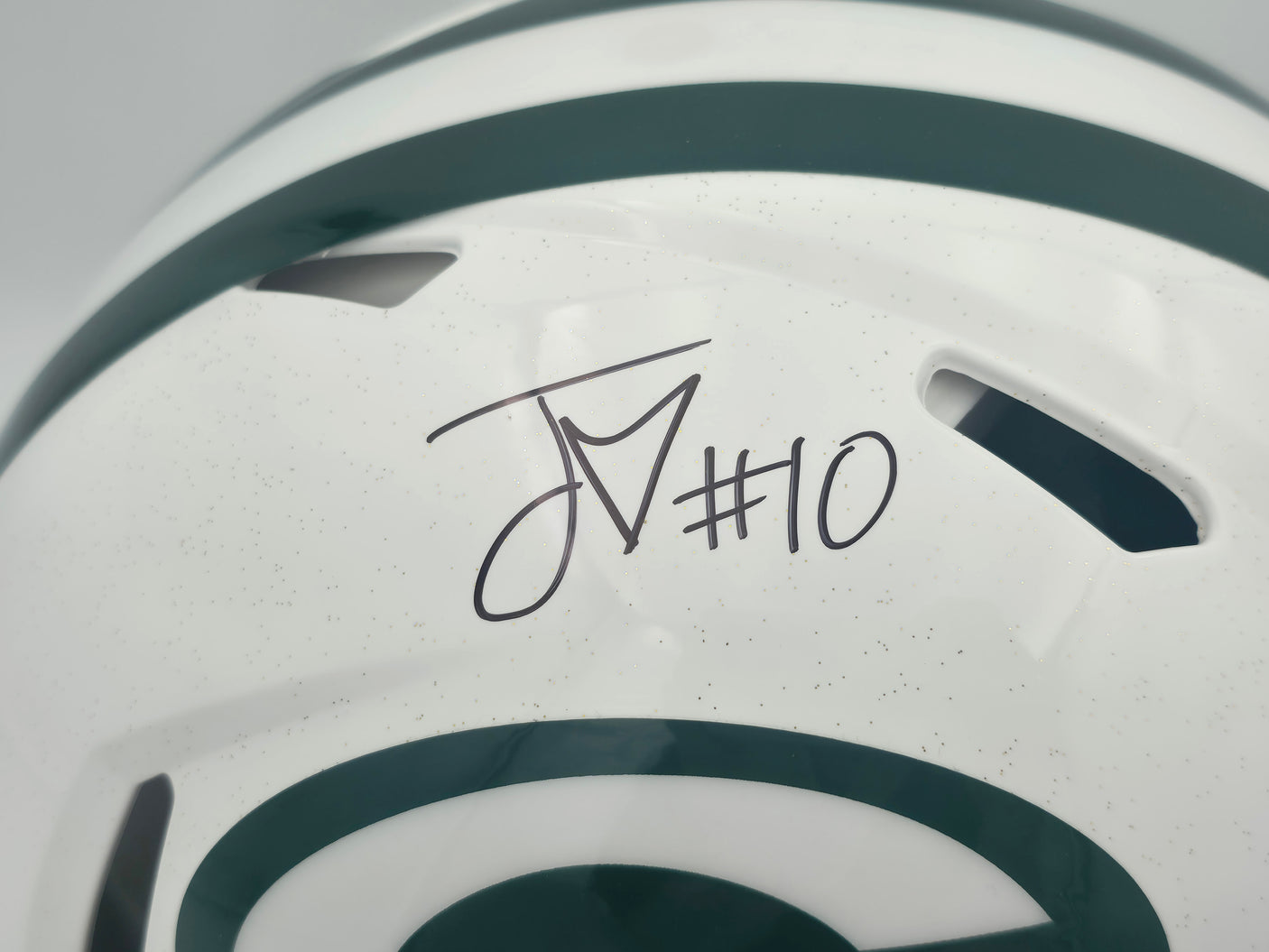Jordan Love Autographed Green Bay Packers White Full Size Authentic Speed Helmet Stock #253247
