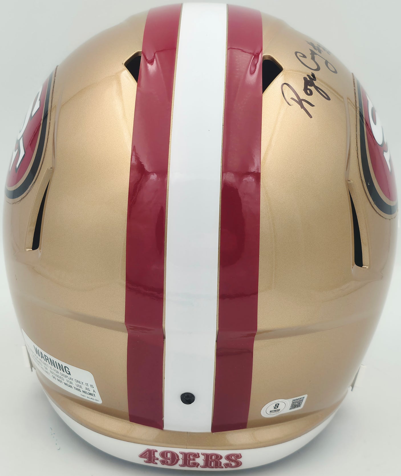 Roger Craig Autographed San Francisco 49ers Gold Full Size Speed Replica Helmet "3x SB Champs" Beckett BAS Witness Stock #253258