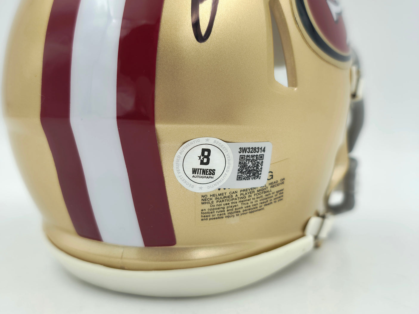 Ricky Pearsall Autographed San Francisco 49ers Gold Speed Mini Helmet Beckett BAS Witness Stock #253313