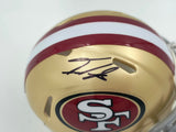 Isaac Guerendo Autographed San Francisco 49ers Gold Speed Mini Helmet Beckett BAS Witness Stock #253314