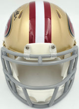 Tom Rathman Autographed San Francisco 49ers Gold Speed Mini Helmet Beckett BAS Witness Stock #253315