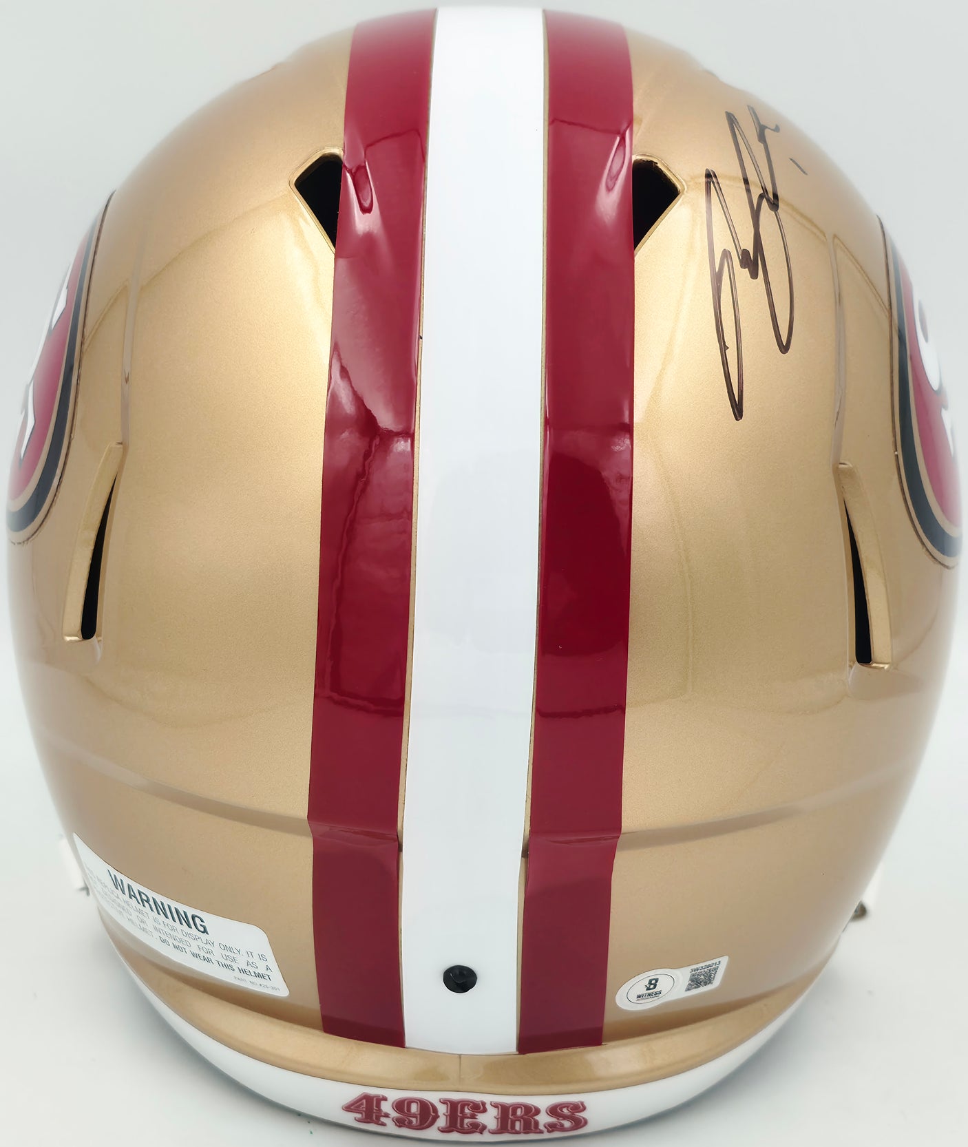 Ricky Pearsall Autographed San Francisco 49ers Gold Full Size Speed Replica Helmet Beckett BAS Witness Stock #253311