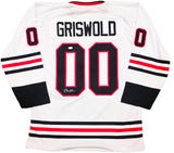 Christmas Vacation Chevy Chase Autographed White Jersey Clark Griswold JSA Stock #252794