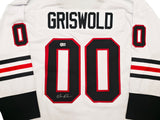 Christmas Vacation Chevy Chase Autographed White Jersey Clark Griswold Beckett BAS QR Stock #252795