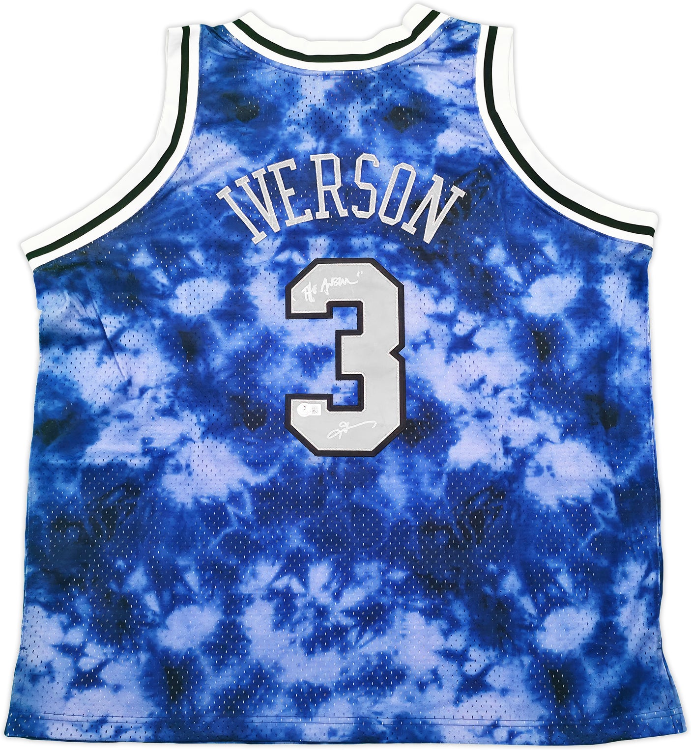 Philadelphia 76ers Allen Iverson Autographed Blue Authentic Mitchell & Ness 1996-97 HWC Swingman Galaxy Jersey Size 2XL "The Answer" Beckett BAS QR Stock #253252