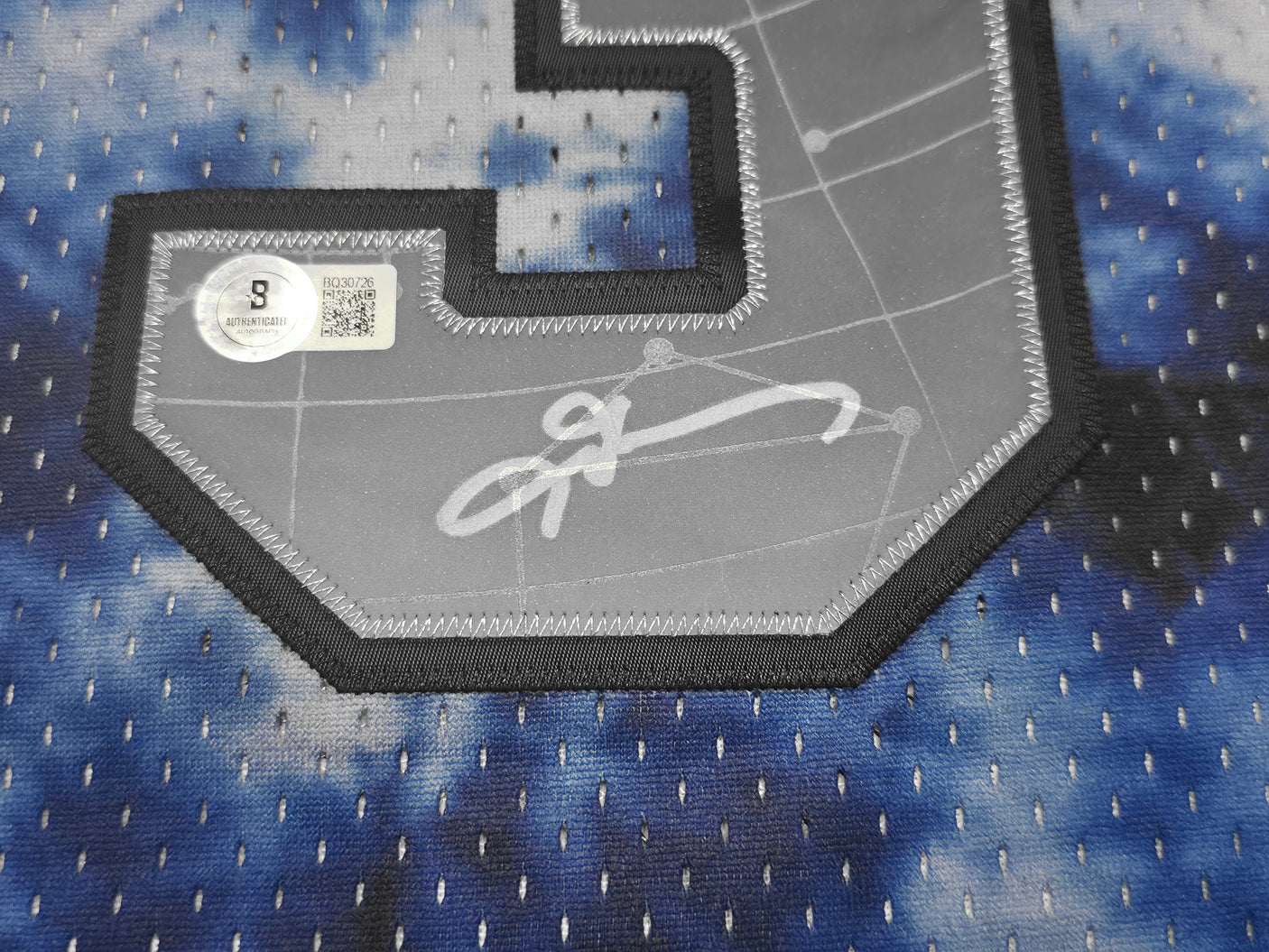 Philadelphia 76ers Allen Iverson Autographed Blue Authentic Mitchell & Ness 1996-97 HWC Swingman Galaxy Jersey Size 2XL "The Answer" Beckett BAS QR Stock #253252