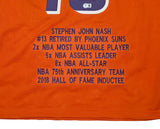 Phoenix Suns Steve Nash Autographed Orange Stat Jersey Beckett BAS Witness Stock #252471