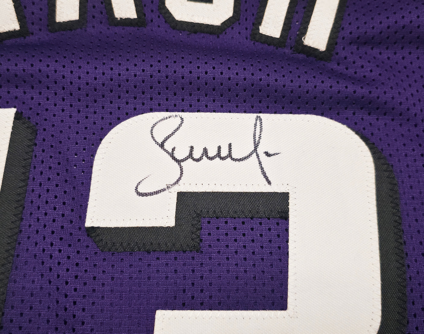 Phoenix Suns Steve Nash Autographed Purple Stat Jersey Beckett BAS Witness Stock #252472