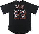 New York Mets Juan Soto Autographed Black Nike Jersey Size L Beckett BAS QR Stock #252776