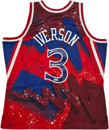 Philadelphia 76ers Allen Iverson Autographed Red & Blue Authentic Mitchell & Ness 1996-97 HWC Swingman Jersey Size 2XL "The Answer" Beckett BAS QR Stock #253250
