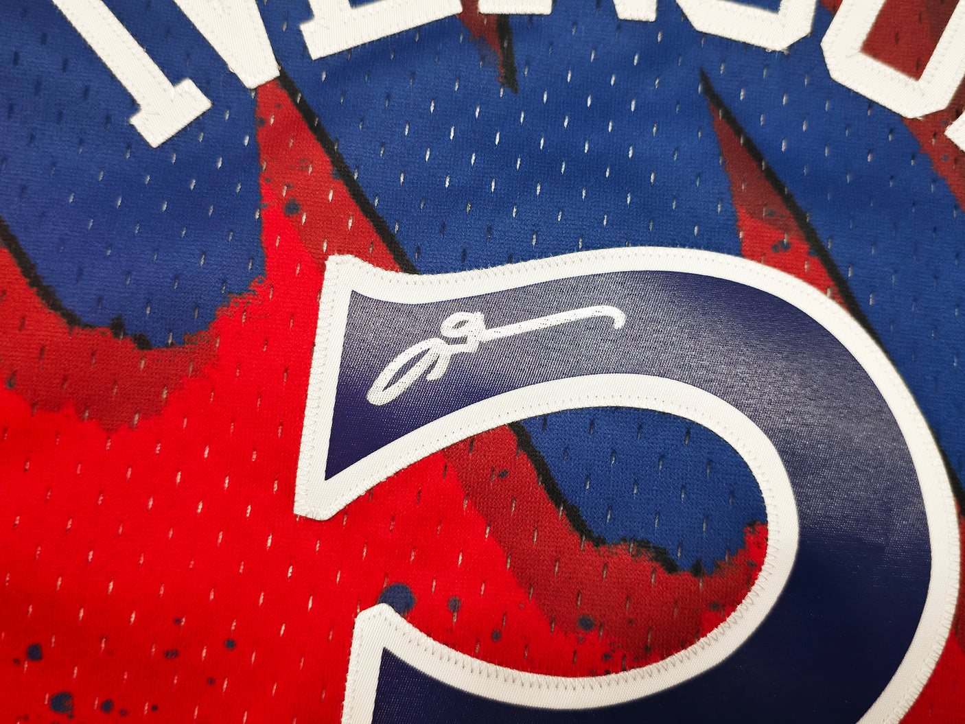Philadelphia 76ers Allen Iverson Autographed Red & Blue Authentic Mitchell & Ness 1996-97 HWC Swingman Jersey Size 2XL "The Answer" Beckett BAS QR Stock #253250