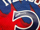 Philadelphia 76ers Allen Iverson Autographed Red & Blue Authentic Mitchell & Ness 1996-97 HWC Swingman Jersey Size 2XL "The Answer" Beckett BAS QR Stock #253250