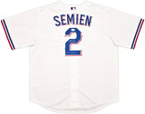Texas Rangers Marcus Semien Autographed White Nike Jersey Size XL "23 WS Champs" Beckett BAS Witness Stock #252434