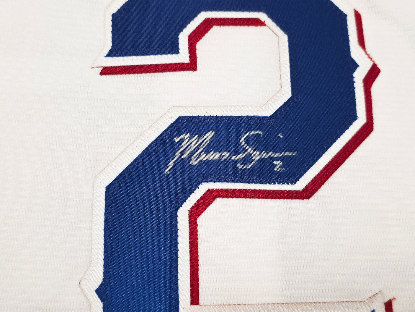 Texas Rangers Marcus Semien Autographed White Nike Jersey Size XL Beckett BAS Witness Stock #252431