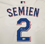 Texas Rangers Marcus Semien Autographed White Nike Jersey Size XXL Beckett BAS Witness Stock #252432
