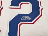 Texas Rangers Evan Carter Autographed White Nike Jersey Size M "23 WS Champs" Beckett BAS Witness Stock #252436