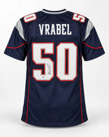 New England Patriots Mike Vrabel Autographed Blue Jersey JSA Witness Stock #267903