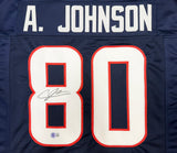 Houston Texans Andre Johnson Autographed Blue Jersey Beckett BAS Witness Stock #267653