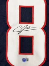 Houston Texans Andre Johnson Autographed Blue Jersey Beckett BAS Witness Stock #267653