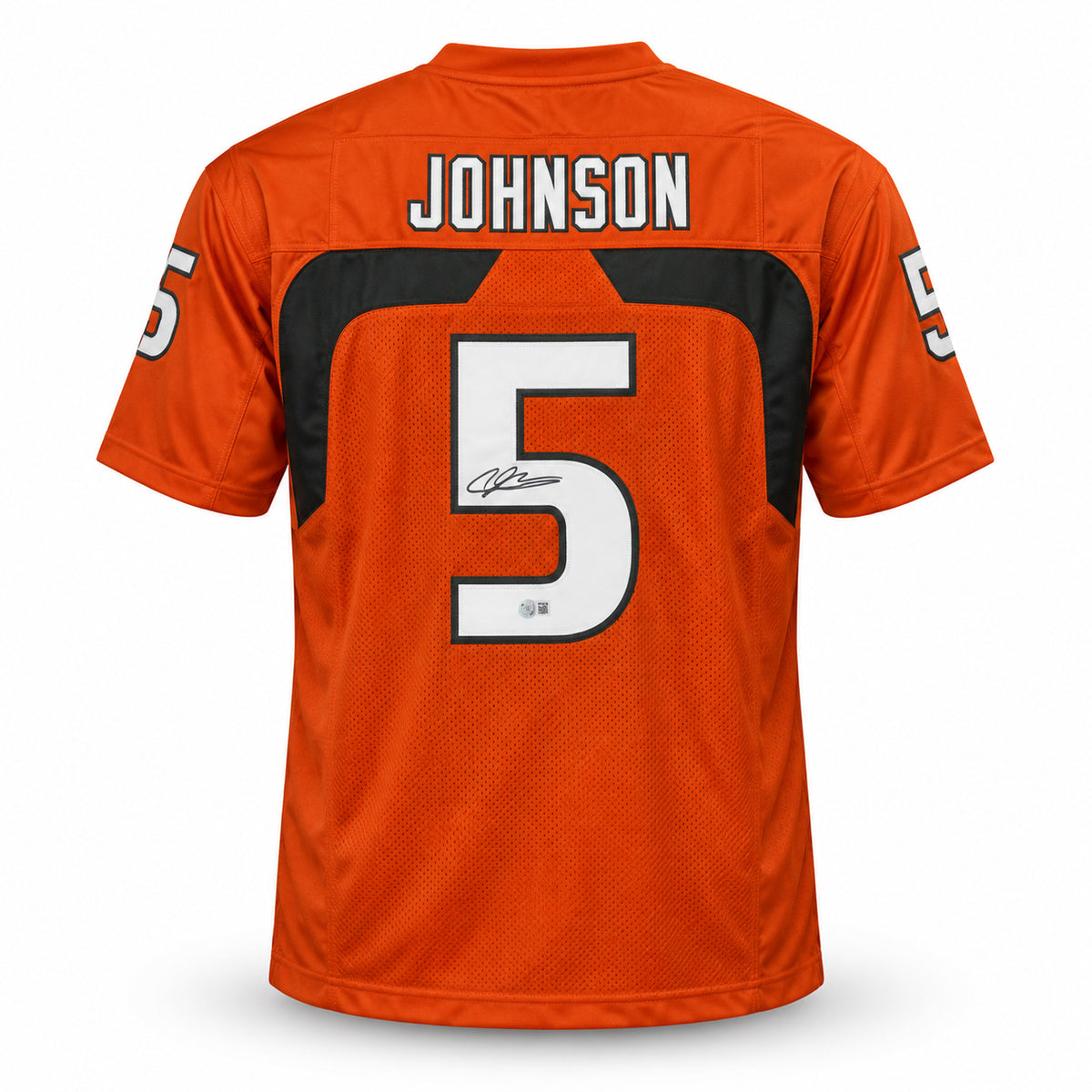 Miami Hurricanes Andre Johnson Autographed Orange Jersey Beckett BAS Witness Stock #267652