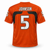 Miami Hurricanes Andre Johnson Autographed Orange Jersey Beckett BAS Witness Stock #267652