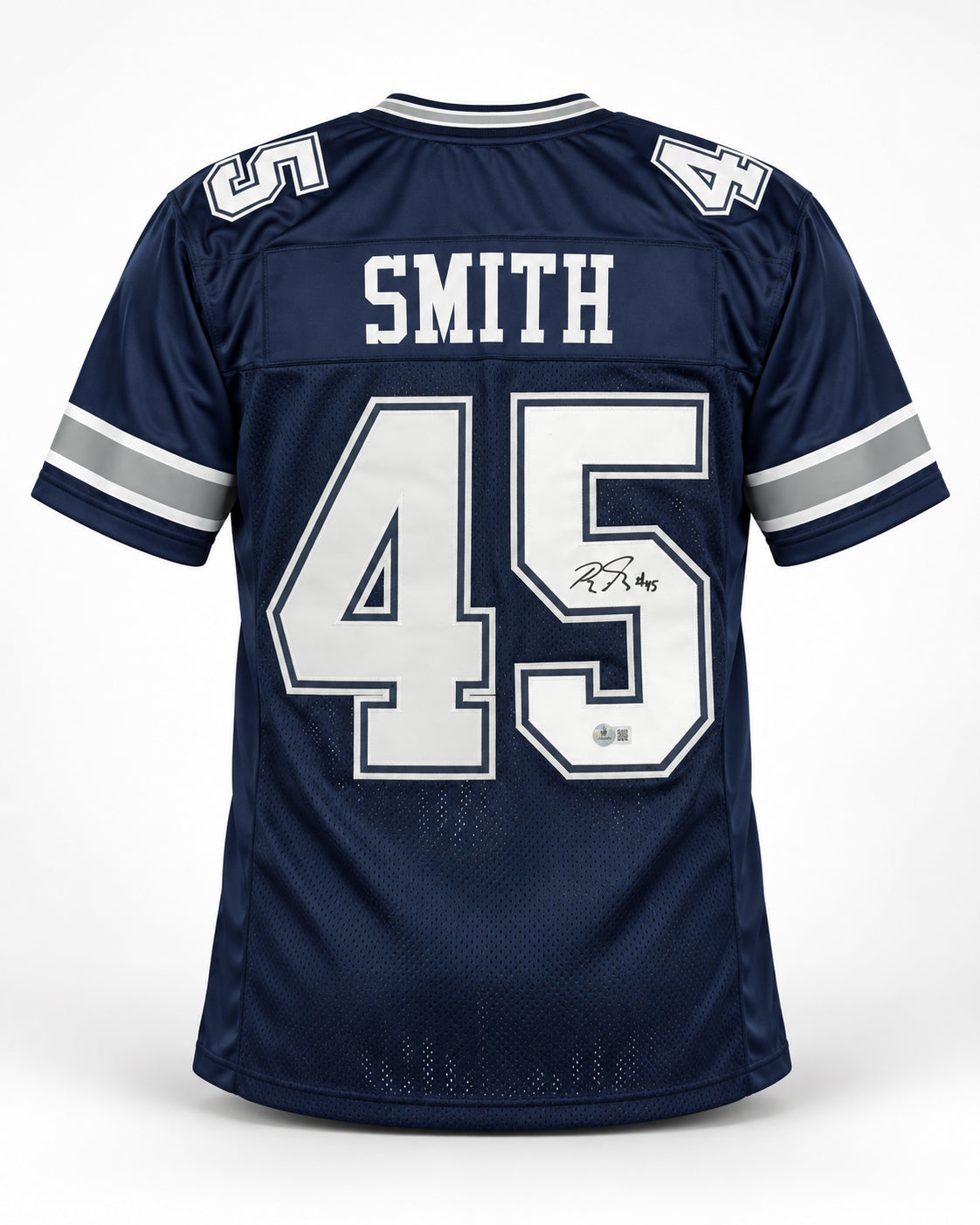 Dallas Cowboys Rod Smith Autographed Blue Jersey Beckett BAS QR Stock #267776
