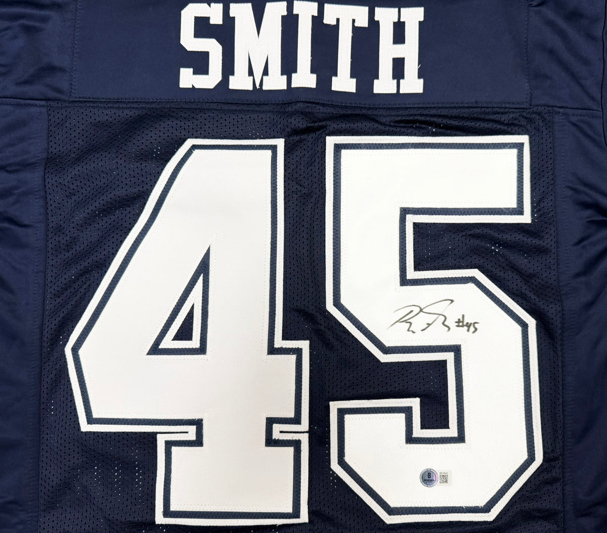 Dallas Cowboys Rod Smith Autographed Blue Jersey Beckett BAS QR Stock #267776