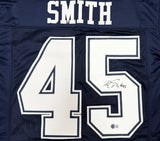 Dallas Cowboys Rod Smith Autographed Blue Jersey Beckett BAS QR Stock #267776