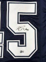 Dallas Cowboys Rod Smith Autographed Blue Jersey Beckett BAS QR Stock #267776