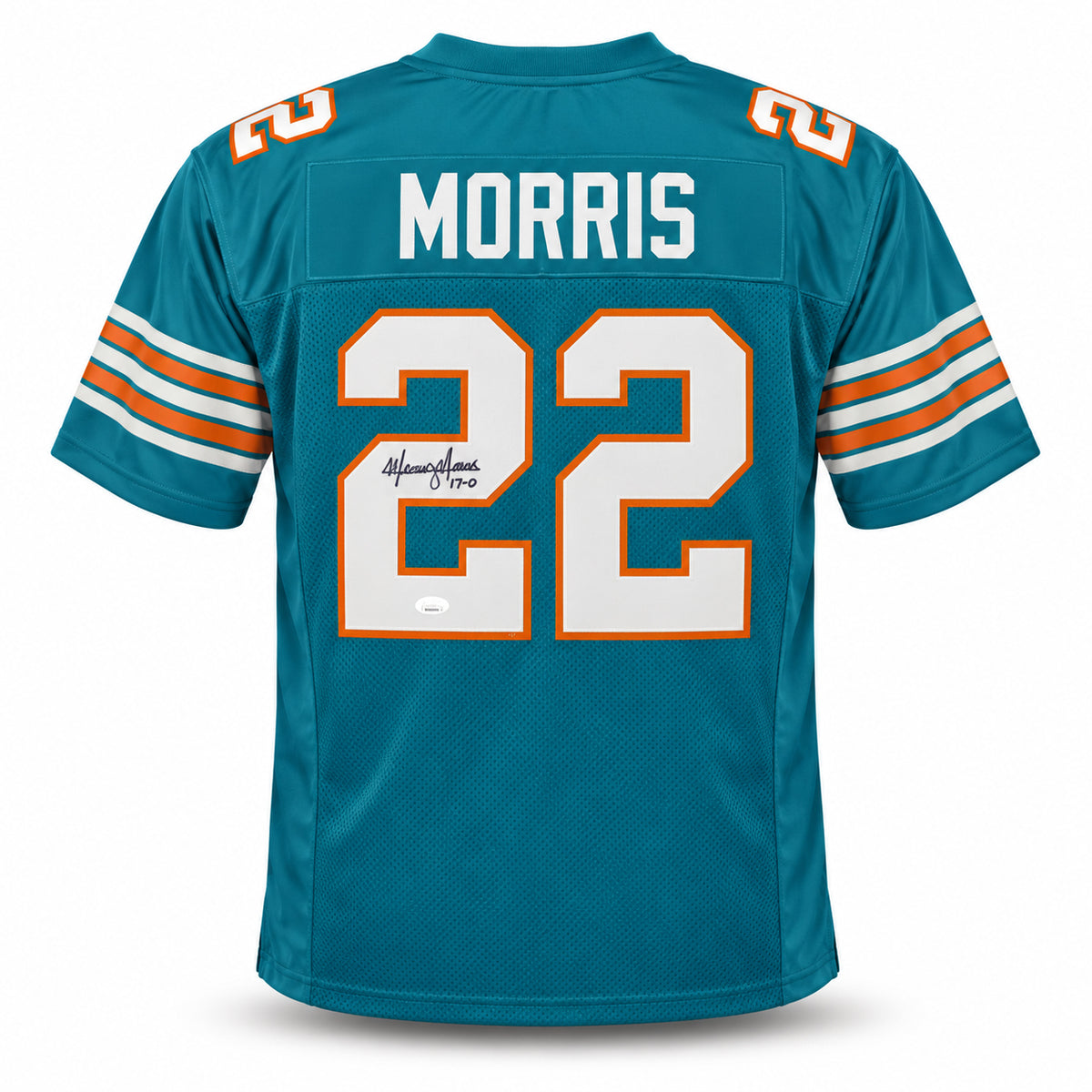 Miami Dolphins Mercury Morris Autographed Teal Jersey JSA Stock #267915