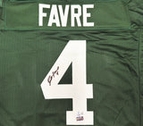 Green Bay Packers Brett Favre Autographed Green Jersey (Bleeding) Beckett BAS Witness Stock #267913