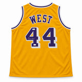 Los Angeles Lakers Jerry West Autographed Yellow Jersey JSA Witness Stock #267912