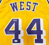 Los Angeles Lakers Jerry West Autographed Yellow Jersey JSA Witness Stock #267912
