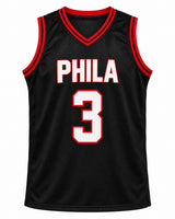 Philadelphia 76ers Allen Iverson Autographed Black Jersey JSA Stock #267923