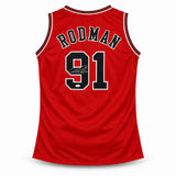 Chicago Bulls Dennis Rodman Autographed Red Jersey JSA Stock #267916
