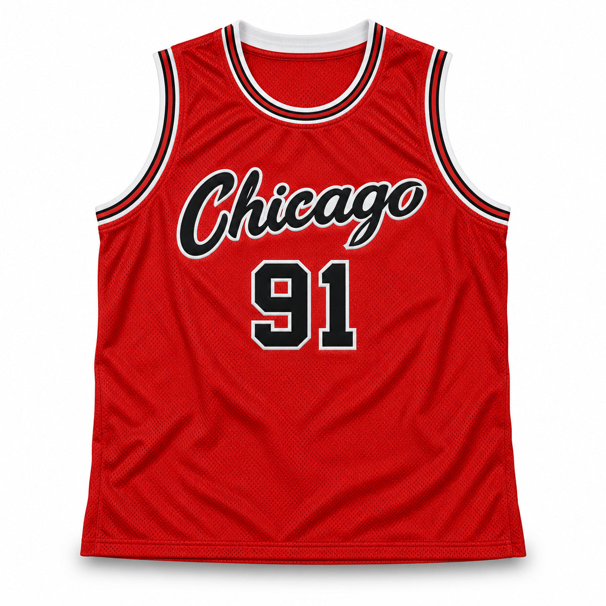 Chicago Bulls Dennis Rodman Autographed Red Jersey JSA Stock #267916