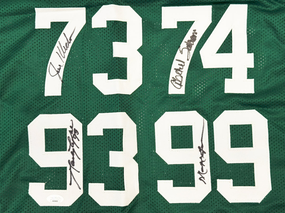 New York Jets Sack Exchange Autographed Green Jersey With 4 Signatures Including Joe Klecko JSA Stock #267918