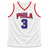 Philadelphia 76ers Allen Iverson Autographed White Jersey JSA Stock #267922