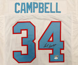 Houston Oilers Earl Campbell Autographed White Jersey JSA Witness Stock #267911