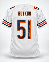 Chicago Bears Dick Butkus Autographed White Reebok Gridiron Classics Jersey Size XXL "HOF 79" JSA Stock #267921