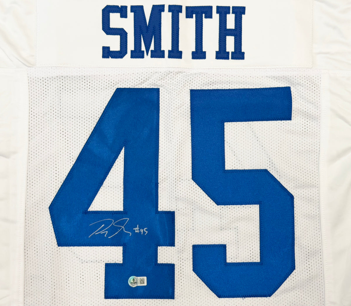 Dallas Cowboys Rod Smith Autographed White Jersey Beckett BAS QR Stock #267655